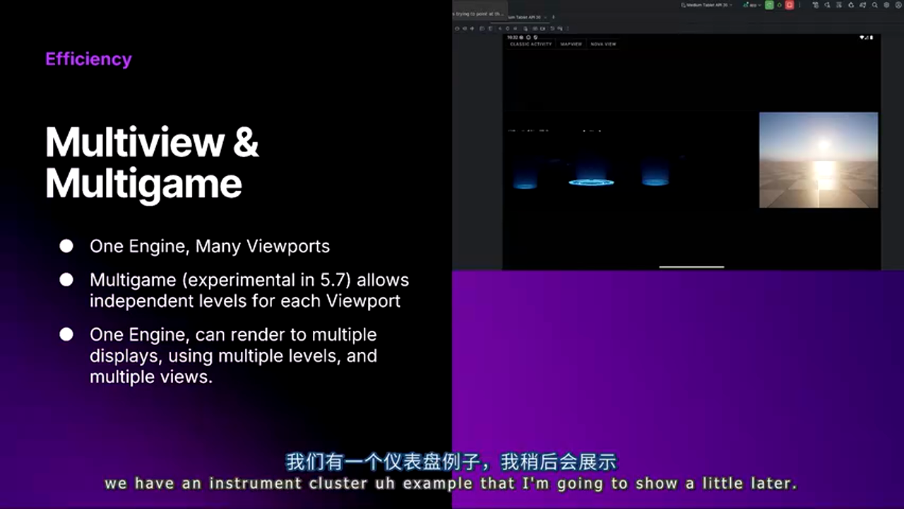 仪表盘与中控屏同时运行