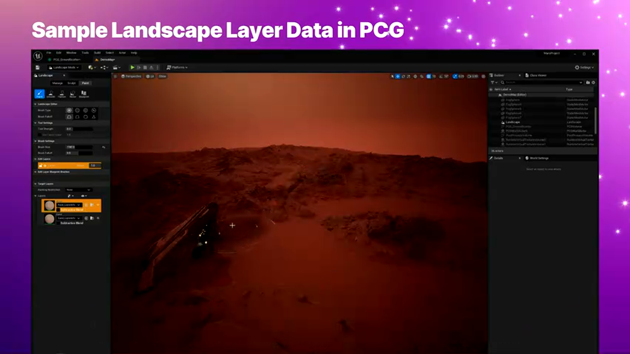 PCG 地形图层采样